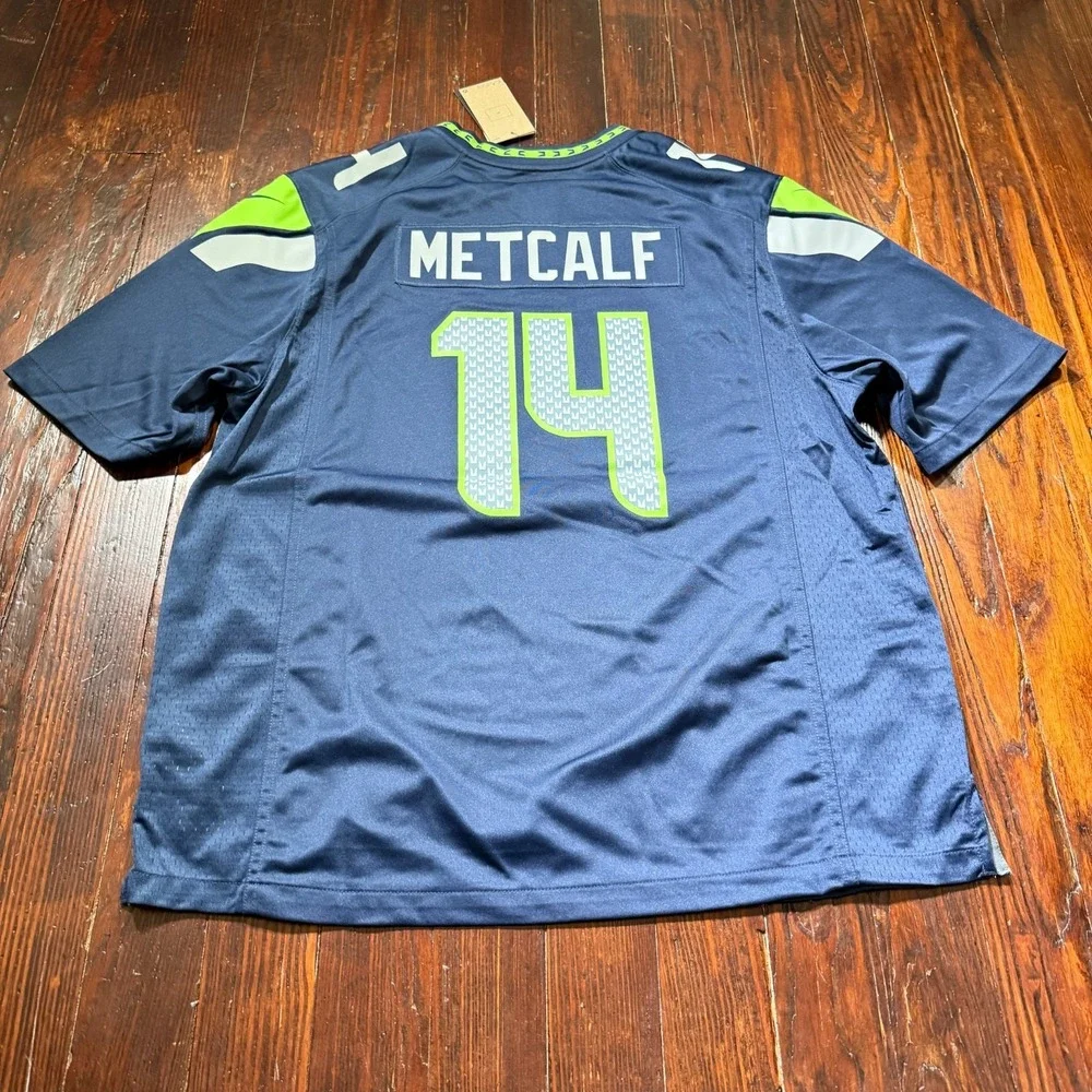DK METCALF Seattle Seahawks Nike On Field Dri-Fit Blue NFL Jersey‎ Size 2XL